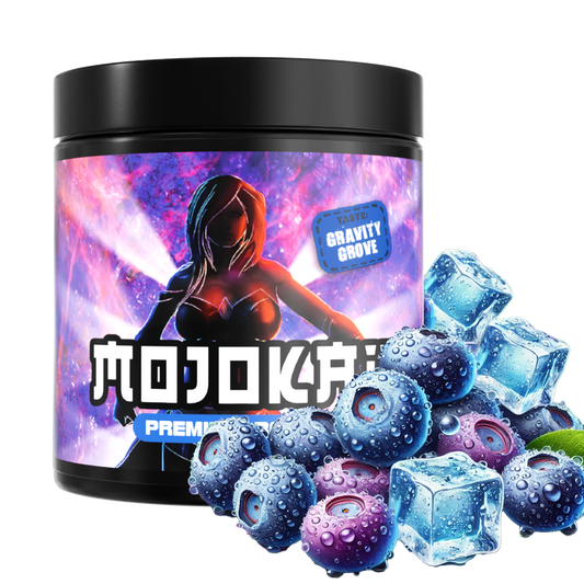 MOJOKAII Waldbeere Gaming Booster – 250g (50 Portionen) – Pre Workout Energy Pulver