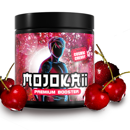 MOJOKAII Kirsche Gaming Booster – 250g (50 Portionen) – Pre Workout Energy Pulver
